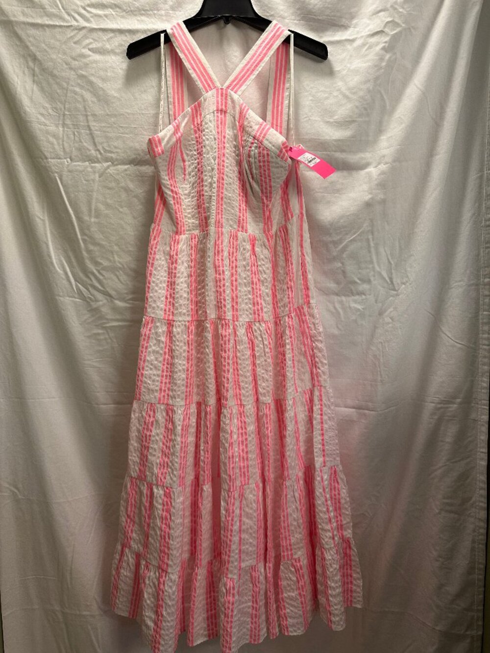 Lilly Pulitzer Jenette Halter Maxi Dress in Havana Pink Sails and Stripes